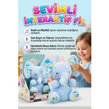Farbu Oyuncak Sevimli Fil Sesli Müzikli Hareketli Kulaklı Ses Kaydeden ve Taklit Eden Dans Eden Oyuncak Peluş