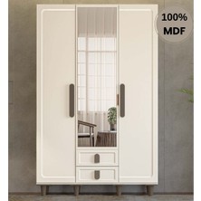 Comiet Manolya  3 Kapak Mdf Ayaklı Tasarım Gardırop