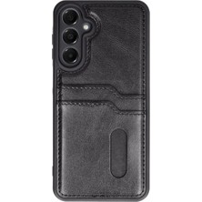 Eco Samsung Galaxy A16 5g Kılıf Sara Kartvizitli Deri Kılıf - Siyah
