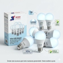 SeckinStore 9W LED Ampul 6500K Beyaz Işık E27 Duy 10’lu Ekonomik Paket – Enerji Tasarruflu