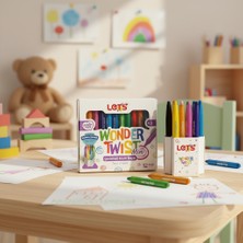 Let's Let’s Wonder Twist Mini Çevirmeli Mum Boya 12 Renk