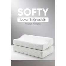 Pillow Market Softy Ortopedik Visko Boyun Fıtığı Yastığı 50 x 30 cm Beyaz Renk Ergonomik Dikdörtgen Pamuk Dış Materyal