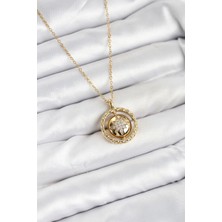 Mey Ithalat® 316L Çelik Zincir Gold Renk Kutup Yıldızı Model Kadın Kolye