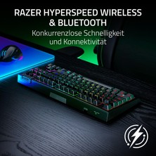 Razer Blackwidow V4 Tenkeyless Hyperspeed ​​(Turuncu Dokunsal Anahtar) - Kablosuz Çalışırken Değiştirilebilir Oyun Klavyesi - Sayısal Tuş Takımı Olmadan - Bluetooth ve Hyperspeed ​​​​1000Hz  Siyah