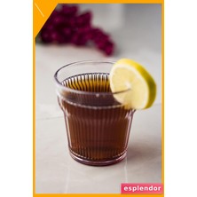Esplendor Kısa Akrilik Su Bardağı 300ML Şeffaf 6 Parça Kırılmaz Meşrubat Kahve Yanı
