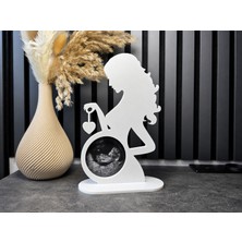 Mays 3D Studio MAYS3DSTUDIO Kişiye Özel Ultrason Fotoğraflı Hamile Anne Dekoru 3D Baskı Masaüstü Biblo