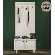 Comiet Zambak  Mdf Ayaklı Tasarım Askılıklı Portmanto Ayakkabılık