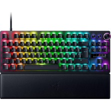 Razer Huntsman V3 Pro Tenkeyless - Sayısal Tuş Takımı Olmayan Analog Optik E-Spor Klavyesi (Dijital Kadran ve Kontrol Düğmesi, Dokulu Çift Vuruşlu Pbt Klavye Tuşları) De Düzeni | Siyah