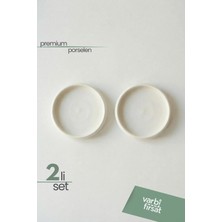 VarBiFırsat Aura 2'li Porselen Sunum Tabağı 14.2 cm |yuvarlak Servis, Kahvaltı & Pasta Tabağı
