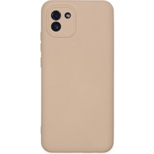 Almira Butik Mey Ithalat®  Samsung Galaxy A03 Kılıf Nano Içi Kadife Silikon - Pudra