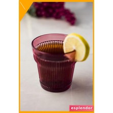 Esplendor Kısa Boy Akrilik Su Bardağı 300ML Mürdüm 6'lı Set Kırılmaz