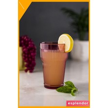 Esplendor Uzun Boy Akrilik Içecek Bardağı 400ML Mürdüm Renk Kırılmaz