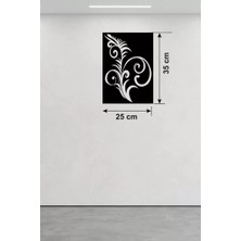 Mey Ithalat® Geleneksel Çiçek Desenli Ahşap Duvar Tablosu - 25X35 cm Lazer Kesim Dekoratif Pano
