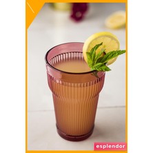 Esplendor Uzun Boy Akrilik Içecek Bardağı 400ML Mürdüm 6'lı Kırılmaz Su Meşrubat