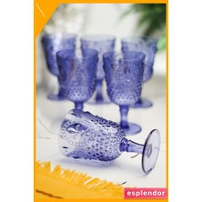 Esplendor 6 Parça Akrilik Su Bardağı Seti 450ML Mavi Kırılmaz