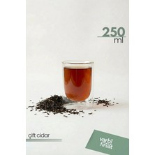 VarBiFırsat Çift Cidarlı Borosilkat 250 ml Cam Bardak – Isıya Dayanıklı Şeffaf Bardak