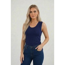Hashtag Kadın Prenses Yaka Sıfır Kol Body Günlük Viskon Kumaş