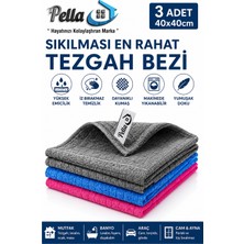 3’lü Mikrofiber Mutfak & Tezgah Bezi 40×40 cm (Pembe–mavi–gri) – Yüksek Emici & Iz Bırakmaz