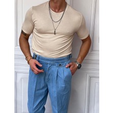 Modefendicom Slim Fit Pamuk Triko Kumaş Tshırt