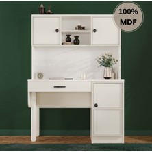 Comiet Zambak Mdf Kitaplıklı Dolaplı  Çalışma Masası