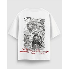 Japon Dragon Baskılı Oversize Erkek Tişört %100 Pamuk Streetwear