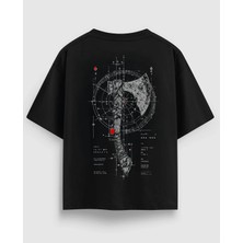 Oversize Siyah Tişört Tasarım | Streetwear Unisex %100 Pamuk