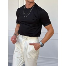Modefendicom Slim Fit Pamuk Triko Kumaş Tshırt