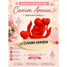 ModuLab 3D Anneler Günü Özel “canım Annem” Yazılı 3D Dekoratif Biblo – Kalp Tasarımlı Anlamlı Hediye