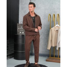 Modefendicom Düz Kumaş Oversize Fermuarlı Alt Üst Jogger Takım