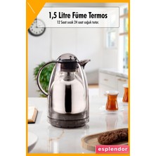 Esplendor Çift Katmanlı Cam Içli Termos 1.5 Litre Füme Isı Yalıtımlı