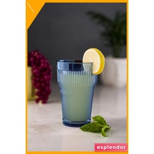 Esplendor Uzun Boy Akrilik Içecek Bardağı 400ML Lacivert Kırılmaz Su Meşrubat