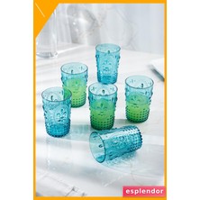 Esplendor Akrilik Aquamarin 6'lı Kısa Bardak & Su Meşrubat Kahve Yanı Bardağı 400 ml ( Cam Değildir )