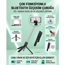Matechno LED Işıklı Bluetooth Selfie Çubuğu & Tripod – 360° Döner Başlık, Uzaktan Kumandalı, Katlanabilir Tasarım