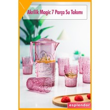 Esplendor Akrilik Mürdüm Sürahi 2,3 Lt ve 6'lı & Su Meşrubat Kahve Yanı Bardağı 400 ml Seti ( Cam Değildir )