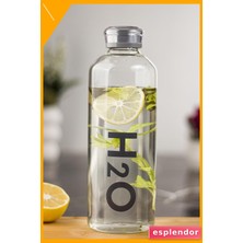 Esplendor Borosilikat Cam Su Matarası Vakum Kapaklı 1 Litre Gri 1000ML