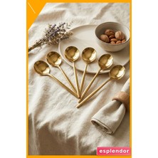 Esplendor Gold Kaplama Yemek Kaşığı Seti 6 Parça 21 cm Paslanmaz Çelik