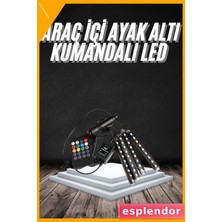 Esplendor Rgb Işıklı Araç Içi Aydınlatma Kumandalı 12'li LED Işık Renk Değiştirebilen