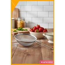 Esplendor Derin Süzgeç Paslanmaz Çelik Saplı 28 cm Metalik Gri