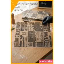 Esplendor Vintage Desenli Servis Kağıdı Yağlı Kağıt Seti 35X24CM 90 Parça