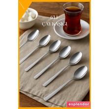 Esplendor 6 Parça Paslanmaz Çelik Çay Kaşığı Seti 11CM Çelik Renk
