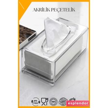 Esplendor Şeffaf Akrilik Peçetelik 12X22CM Modern Masa Düzenleyici
