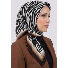 Hadiora Kahverengi Bej Zebra Desenli Mio Caz Eşarp
