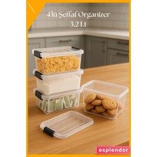 Esplendor 4 Parça Şeffaf Plastik Saklama Kutusu 3,2 Lt Düzenleyici 17X25CM