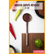 Esplendor Akasya Ağacı Servis Kevgiri 31CM El Yapımı Sunum Maşası