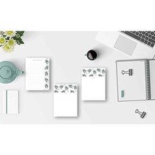 Die Grup 3'lü Masaüstü Çiçek Desenli Not Kağıt Seti