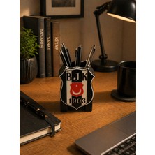 Sidas Kalemlik Siyah Beyaz Beşiktaş. Temalı Şık Tasarım Masaüstü Organizer