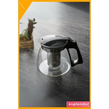 Esplendor Cam Demlik Süzgeçli 1100 ml Şeffaf 1 Litre Çay Demleme