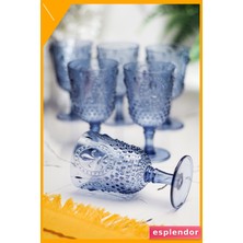 Esplendor 6'lı Akrilik Su Bardağı 450ML Aquamarin Kırılmaz Meşrubat Kahve Yanı