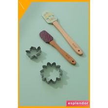 Esplendor Silikon Kurabiye Kalıplı Spatula Seti 4 Parça Karışık Renk Mutfak