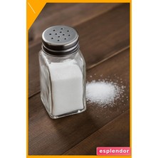 Esplendor Şeffaf Cam Tuzluk Biberlik 100 ml Kare Form 4X10 cm Baharatlık